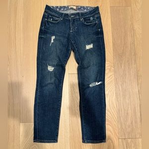 Paige Distressed Skinny Jeans Size 27 Medium Wash